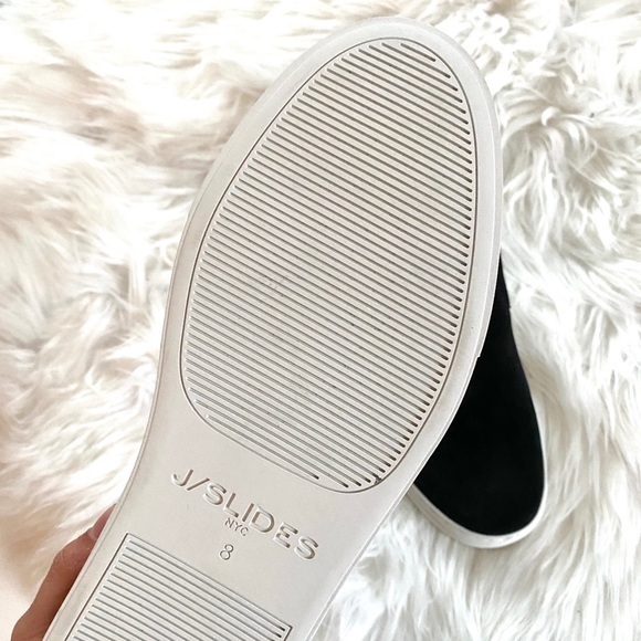 NWOT J/Slides Mens Suede Slip On Sneaker Black size 8 - Picture 4 of 5